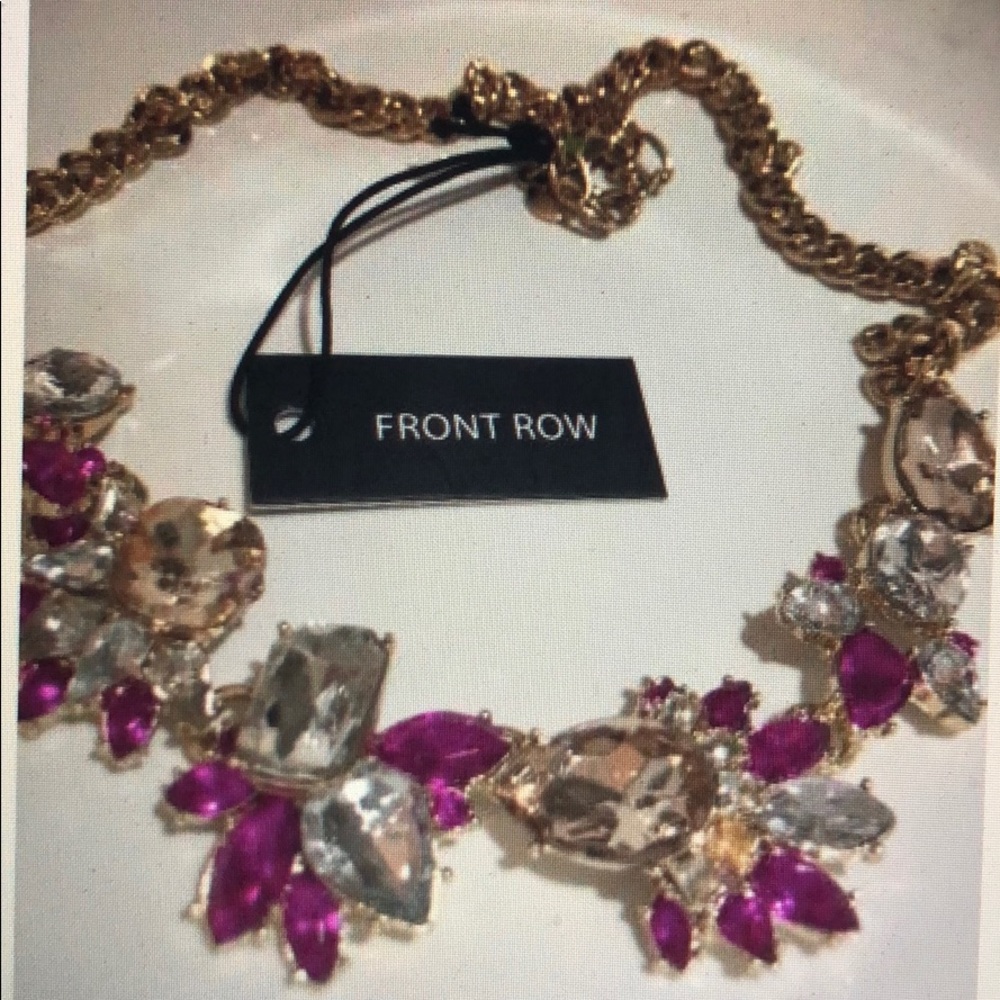 Front Row Necklace Gold Tone pink/ Gorgeous